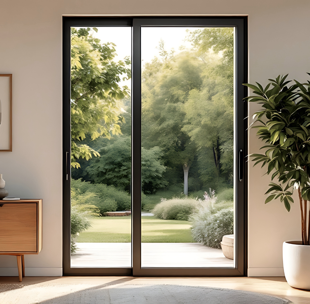 Aluminium-Fenstertür zum Garten