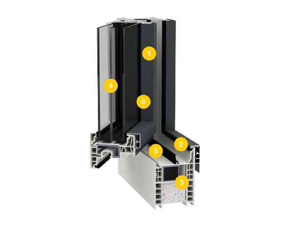 Kunststoff-Metall-Fensterwinkel TPA81 Hasler Fenster mit detail
